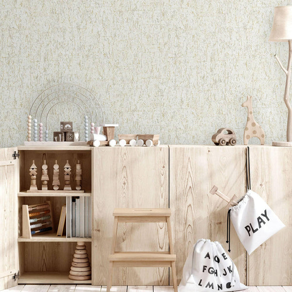 Luxury Cork Embossed Wallpaper, Rich Textured Wallcovering, Traditional, Camper Van Log Cabin, Large 114 sq ft Roll, Washable, Light Color - Walloro High End Wallcoverings & More