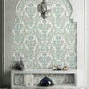 Luxury Deep Embossed Aqua Damask Wallpaper, Beach House Shiny 3D Blue Textured Wallcovering, 114 sq ft Roll, Coastal Turquoise Wallpaper - Adawall Wallpaper - Registered Trade Accounts Only, Wallpaper Wholesale Account - 6804-4 - Adawall Wholesale - Wallpaper Wholesaler