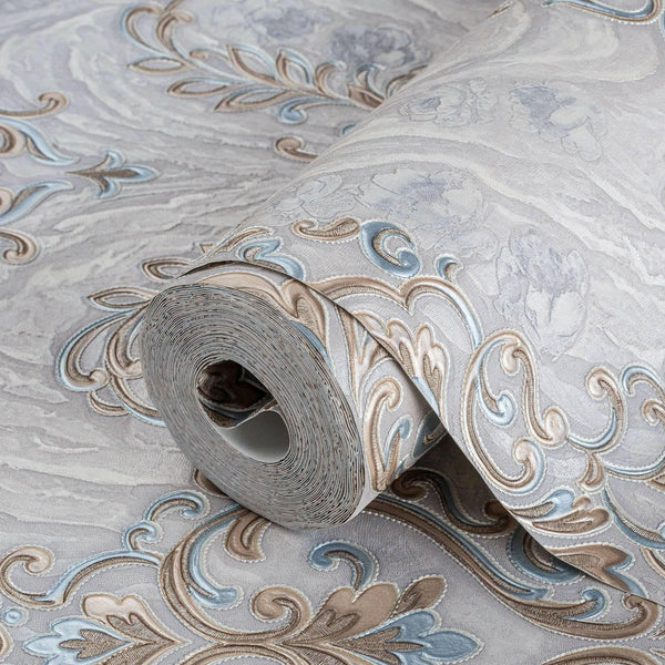 Luxury Textured Embossed Flowered Gray, Home Wall Decor, Aesthetic Wallpaper, Textured Wallcovering Non - Adhesive - 41.7”W X 393”H - Adawall Wallpaper - Registered Trade Accounts Only, Wallpaper Wholesale Account - 1004-3 - Adawall Wholesale - Wallpaper Wholesaler