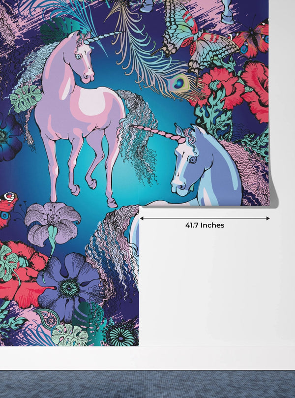 Magic Unicorns Wallpaper, Seamless Pattern Mural, Oversized Custom Size Wall Art, Non - Woven, Non - Adhesive, Modern Wall Paper, Removable - Adawall Wallpaper - Registered Trade Accounts Only, Wallpaper Wholesale Account - W78099 - Adawall Wholesale - Wallpaper Wholesaler