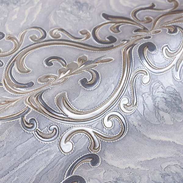 Marble Flowered Textured Embossed Gray, Home Wall Decor, Aesthetic Wallpaper, Textured Wallcovering Non-Adhesive- 41.7”W X 393”H - Walloro High End Wallcoverings & More