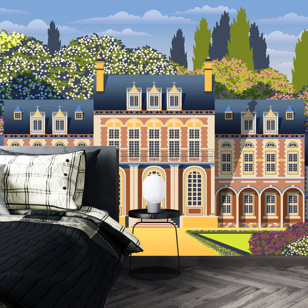 Medieval Old Mansion Wallpaper, Garden Mural, Oversized Custom Size Wall Art, Non - Woven, Non - Adhesive, Modern Wall Paper, Removable - Adawall Wallpaper - Registered Trade Accounts Only, Wallpaper Wholesale Account - W77774 - Adawall Wholesale - Wallpaper Wholesaler