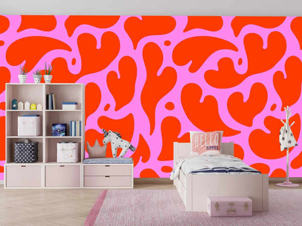 Melting Red Heart Wallpaper, Seamless Pattern Mural, Oversized Custom Size Wall Art, Non - Woven, Non - Adhesive, Modern Wall Paper, Removable - Adawall Wallpaper - Registered Trade Accounts Only, Wallpaper Wholesale Account - W78198 - Adawall Wholesale - Wallpaper Wholesaler
