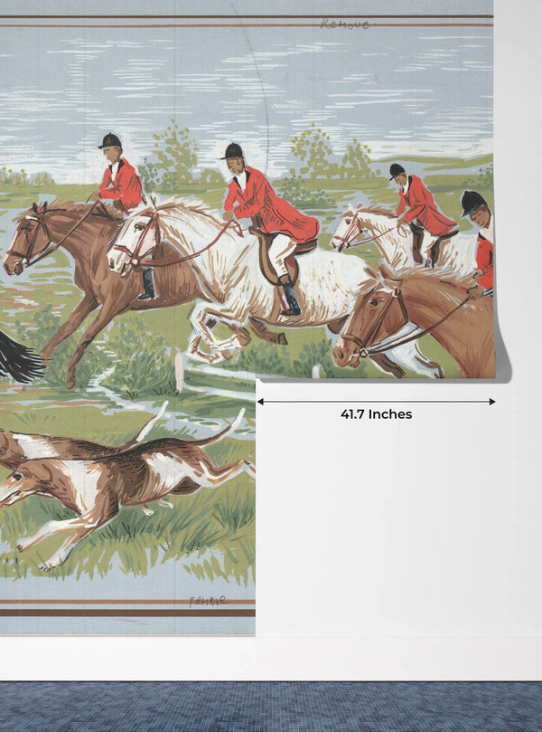 Men Ride Horses on the Field Wallpaper, Composition Mural, Oversized Custom Size Wall Art, Non - Woven, Non - Adhesive, Modern Wall Paper, Removable - Adawall Wallpaper - Registered Trade Accounts Only, Wallpaper Wholesale Account - W77666 - Adawall Wholesale - Wallpaper Wholesaler