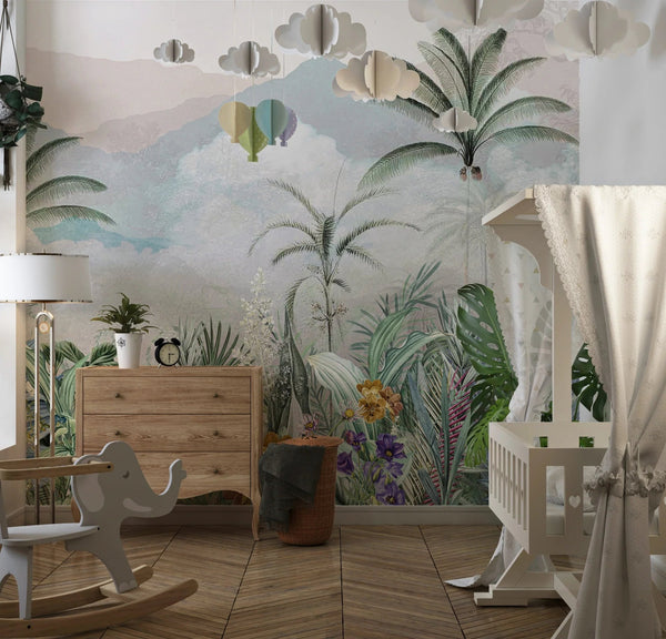 Misty Forest Wallpaper, Tropical Mural, Oversized Custom Size Wall Art, Non - Woven, Non - Adhesive, Modern Wall Paper, Removable - Adawall Wallpaper - Registered Trade Accounts Only, Wallpaper Wholesale Account - W77854 - Adawall Wholesale - Wallpaper Wholesaler