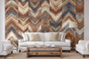 Modern Chevron Wall Mural, Brown Oversized Large Herringbone Wallpaper, Custom Size Geometric Wall Covering, Non - Woven, Non - Pasted, Removable - Adawall Wallpaper - Registered Trade Accounts Only, Wallpaper Wholesale Account - FJ313-3 - Adawall Wholesale - Wallpaper Wholesaler