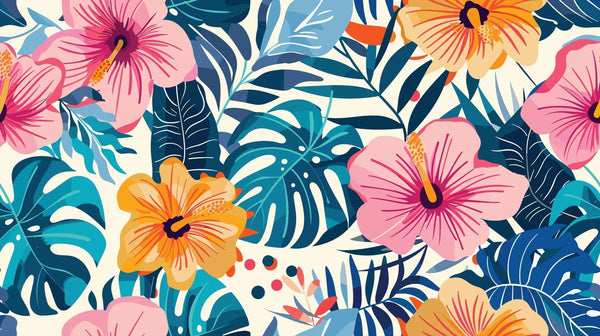 Modern Colorful Tropical Wallpaper, Seamless Pattern Mural, Oversized Custom Size Wall Art, Non - Woven, Non - Adhesive, Modern Wall Paper, Removable - Adawall Wallpaper - Registered Trade Accounts Only, Wallpaper Wholesale Account - W77732 - Adawall Wholesale - Wallpaper Wholesaler