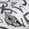 Modern Letters Wallpaper, Rich Textured Wallcovering, Traditional, Kids Room, Large 114 sq ft Roll, Washable, Alphabets, White N Black - Adawall Wallpaper - Registered Trade Accounts Only, Wallpaper Wholesale Account - 4702-2 - Adawall Wholesale - Wallpaper Wholesaler