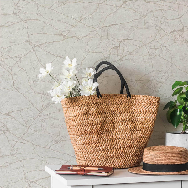 Modern Stone Embossed Wallpaper, Cream Color Vein Pattern, Abstract Marble Design Home Wall Decor, Aesthetic Wallpaper, Textured Wallcovering - Adawall Wallpaper - Registered Trade Accounts Only, Wallpaper Wholesale Account - 23107-2 - Adawall Wholesale - Wallpaper Wholesaler