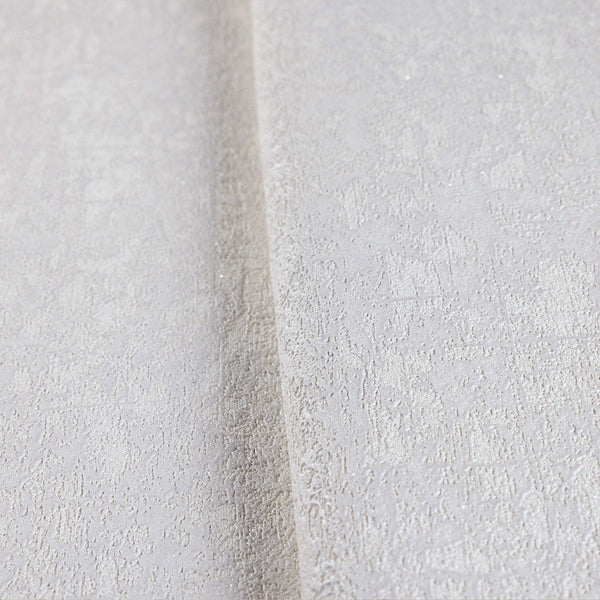Modern Textured Wallpaper, White Solid Color Sparkling Light Neutral Colors Non-Pasted Wallcovering, Plain Abstract Design - Walloro High End Wallcoverings & More