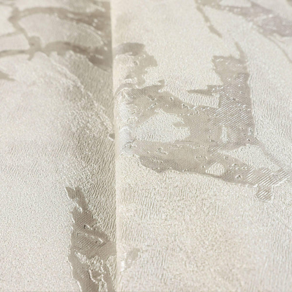 Modern White Marble Silver Embossed Wallpaper, Shiny 3D Home Wall Decor, Aesthetic Wallpaper, Textured Wallcovering Non-Adhesive, Washable - Walloro High End Wallcoverings & More