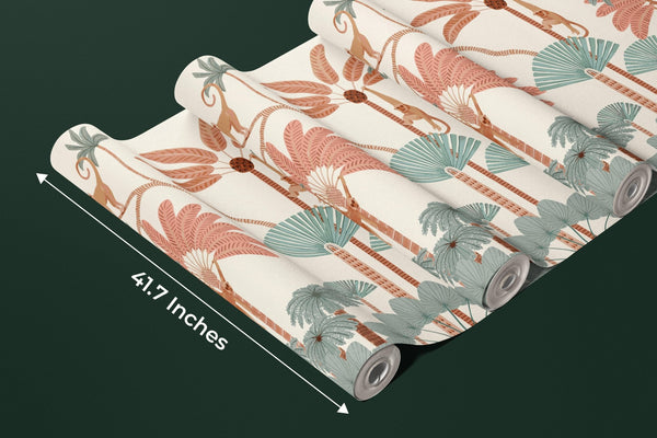 Monkey and Trees Wallpaper, Jungle Mural, Oversized Custom Size Wall Art, Non - Woven, Non - Adhesive, Modern Wall Paper, Removable - Adawall Wallpaper - Registered Trade Accounts Only, Wallpaper Wholesale Account - W77777 - Adawall Wholesale - Wallpaper Wholesaler