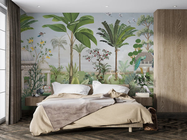 Mughal Garden - Dome Wallpaper, Birds Wall Mural, Oversized Custom Size Wall Art, Non - Woven, Non - Adhesive, Modern Wall Paper, Removable - Adawall Wallpaper - Registered Trade Accounts Only, Wallpaper Wholesale Account - W77482 - Adawall Wholesale - Wallpaper Wholesaler