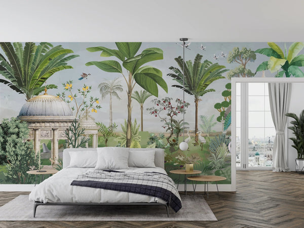 Mughal Garden - Dome Wallpaper, Birds Wall Mural, Oversized Custom Size Wall Art, Non - Woven, Non - Adhesive, Modern Wall Paper, Removable - Adawall Wallpaper - Registered Trade Accounts Only, Wallpaper Wholesale Account - W77482 - Adawall Wholesale - Wallpaper Wholesaler