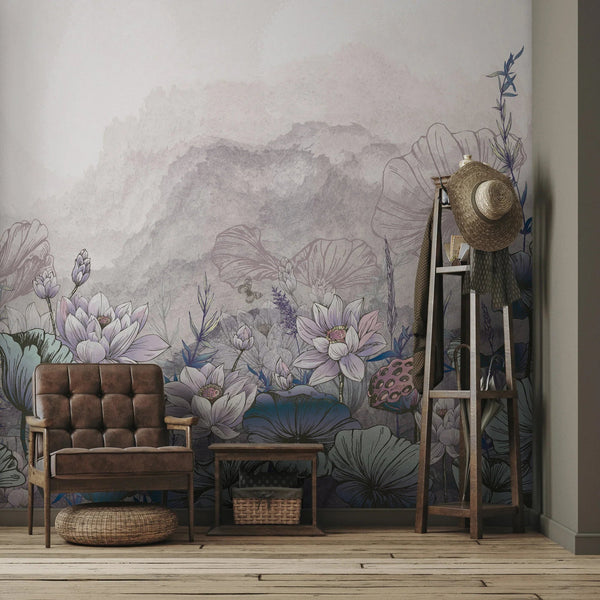 Nature Forest Wall Mural, Gray Trees Wallpaper, Botanic Theme Customized Wall Covering, Non - Woven, Non - Adhesive, Removable, Washable, Removable - Adawall Wallpaper - Registered Trade Accounts Only, Wallpaper Wholesale Account - SE310-3 - Adawall Wholesale - Wallpaper Wholesaler