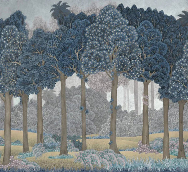 Nature Scene Trees Wall Mural, Blue Forest Wallpaper, Large Landscape Custom Size Wall Covering, Non - Woven, Non - Pasted, Removable, Washable, Art - Adawall Wallpaper - Registered Trade Accounts Only, Wallpaper Wholesale Account - t_SE306-2 - Adawall Wholesale - Wallpaper Wholesaler