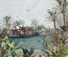 Nature Theme Wall Mural, Palm Trees Lake Scenic Wall Mural, Light Green Jungle Scene Large Wall Art, Non - Woven, Non - Adhesive, Removable, Exotic Wall Paper, Washable - Adawall Wallpaper - Registered Trade Accounts Only, Wallpaper Wholesale Account - A318-2 - Adawall Wholesale - Wallpaper Wholesaler