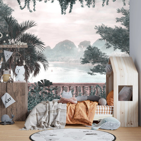 Oil Painting Wallpaper, Tropical Leaves, Trees Mural, Oversized Custom Size Wall Art, Non - Woven, Non - Adhesive, Modern Wall Paper, Removable - Adawall Wallpaper - Registered Trade Accounts Only, Wallpaper Wholesale Account - W77983 - Adawall Wholesale - Wallpaper Wholesaler