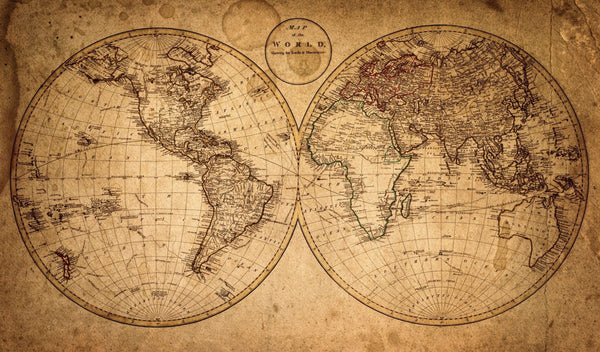 Old Geographical World Map Wallpaper, History Mural, Oversized Custom Size Wall Art, Non - Woven, Non - Adhesive, Modern Wall Paper, Removable - Adawall Wallpaper - Registered Trade Accounts Only, Wallpaper Wholesale Account - W77790 - Adawall Wholesale - Wallpaper Wholesaler