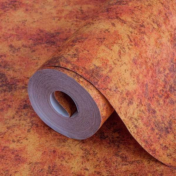 Orange Red Industrial Metallic Rustic Wallpaper, 3D Embossed Modern Worn - Out Style Distressed Weathered - Adawall Wallpaper - Registered Trade Accounts Only, Wallpaper Wholesale Account - 3710-5 - Adawall Wholesale - Wallpaper Wholesaler