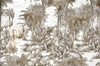 Palm Trees Drawing Wallpaper, Yellow White Large Hand Drawn Wall Mural, Custom Size Wall Covering, Non - Woven, Non - Pasted, Washable, Removable - Adawall Wallpaper - Registered Trade Accounts Only, Wallpaper Wholesale Account - SE301-2 - Adawall Wholesale - Wallpaper Wholesaler