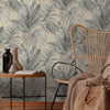 Palm Trees Embossed Wallpaper, Rich Textured Green Leaves Wallcovering, Large 114 sq ft Roll, Washable, Sturdy, Blue Plants Leaves Wallpaper - Adawall Wallpaper - Registered Trade Accounts Only, Wallpaper Wholesale Account - 4714-2 - Adawall Wholesale - Wallpaper Wholesaler