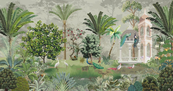Palm Trees Tropical Wallpaper, Mughal Garden Wall Mural, Oversized Custom Size Wall Art, Non - Woven, Non - Adhesive, Modern Wall Paper, Removable - Adawall Wallpaper - Registered Trade Accounts Only, Wallpaper Wholesale Account - W77481 - Adawall Wholesale - Wallpaper Wholesaler