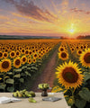 Panaroma Sunflowers, Sunset Wallpaper, Oil Painting Mural, Oversized Custom Size Wall Art, Non - Woven, Non - Adhesive, Modern Wall Paper, Removable - Adawall Wallpaper - Registered Trade Accounts Only, Wallpaper Wholesale Account - W77610 - Adawall Wholesale - Wallpaper Wholesaler