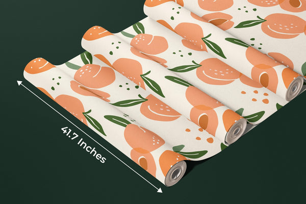 Peaches Wallpaper, Seamless Pattern Mural, Oversized Custom Size Wall Art, Non - Woven, Non - Adhesive, Modern Wall Paper, Removable - Adawall Wallpaper - Registered Trade Accounts Only, Wallpaper Wholesale Account - W78056 - Adawall Wholesale - Wallpaper Wholesaler