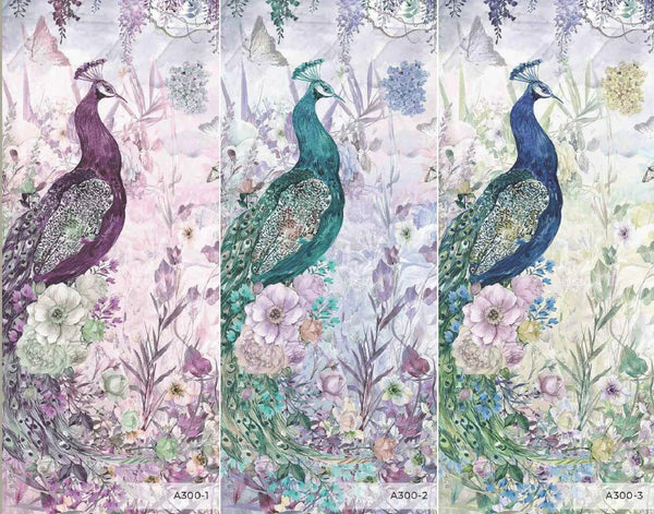 Peacock Forest Wall Mural, Green Scenic Non - Woven Nature Theme Large Wall Poster, Non - Adhesive Modern Jungle Wall Art - Adawall Wallpaper - Registered Trade Accounts Only, Wallpaper Wholesale Account - A300-2 - Adawall Wholesale - Wallpaper Wholesaler