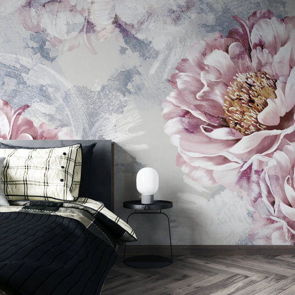 Peony Flowers Wallpaper, Pink Mural, Oversized Custom Size Wall Art, Non - Woven, Non - Adhesive, Modern Wall Paper, Removable - Adawall Wallpaper - Registered Trade Accounts Only, Wallpaper Wholesale Account - W77511 - Adawall Wholesale - Wallpaper Wholesaler