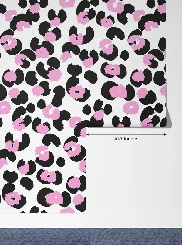 Pink and Black Leopard Wallpaper, Seamless Pattern Mural, Oversized Custom Size Wall Art, Non - Woven, Non - Adhesive, Modern Wall Paper, Removable - Adawall Wallpaper - Registered Trade Accounts Only, Wallpaper Wholesale Account - W77895 - Adawall Wholesale - Wallpaper Wholesaler