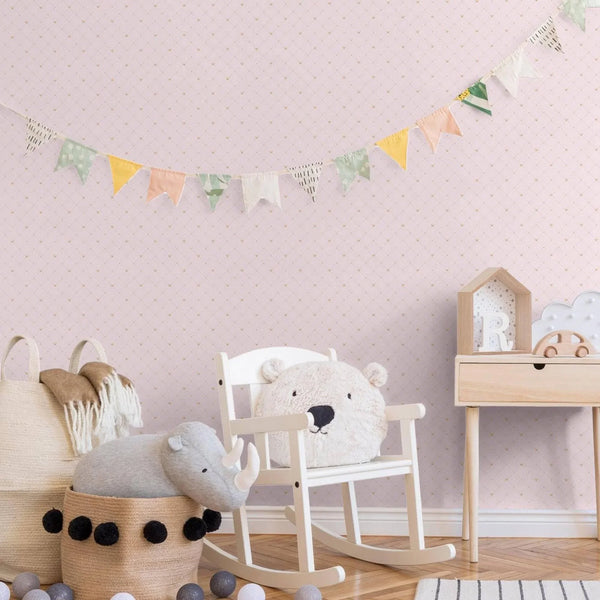 Pink Girls Room Textured Wallpaper, Girls Bedroom Wall Paper, Nursery Wallpaper, 114 sq ft, Girls Bedroom, Kids Bathroom, Girl Bathroom Wall - Walloro High End Wallcoverings & More
