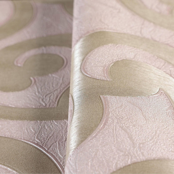 Pink Lace Trellis Wallpaper, Shiny Silver Gold Patterns Faded Colors Damask Design - Adawall Wallpaper - Registered Trade Accounts Only, Wallpaper Wholesale Account - 7810-3 - Adawall Wholesale - Wallpaper Wholesaler