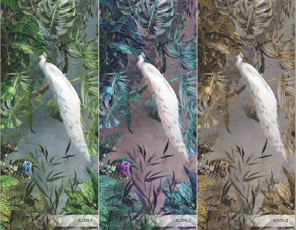 Purple Chinoiserie Peacock Floral Tropical Custom Wallpaper, Birds Wall Mural, Non - woven Non - Adhesive Wall Paper, Luxury, Large, Removable Washable Large Wall Art - Adawall Wallpaper - Registered Trade Accounts Only, Wallpaper Wholesale Account - A301-2 - Adawall Wholesale - Wallpaper Wholesaler