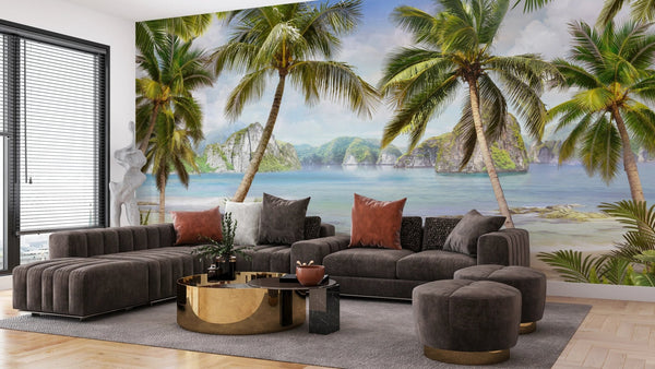 Realistic Beach Wallpaper, Landscape Mural, Oversized Custom Size Wall Art, Non - Woven, Non - Adhesive, Modern Wall Paper, Removable - Adawall Wallpaper - Registered Trade Accounts Only, Wallpaper Wholesale Account - W77991 - Adawall Wholesale - Wallpaper Wholesaler