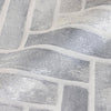 Realistic Embossed Brick Wallpaper, Gray Chevron Pattern Stone Wall Decor, Home Commercial Use Textured Wallcovering - Walloro High End Wallcoverings & More