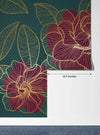 Red Rose Wallpaper, Green Background Mural, Oversized Custom Size Wall Art, Non - Woven, Non - Adhesive, Modern Wall Paper, Removable - Adawall Wallpaper - Registered Trade Accounts Only, Wallpaper Wholesale Account - W77930 - Adawall Wholesale - Wallpaper Wholesaler