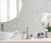 Shimmering Geometric Shapes Wallpaper, Light Gray Deep Embossed Asymmetrical Design Wallcovering - Walloro High End Wallcoverings & More