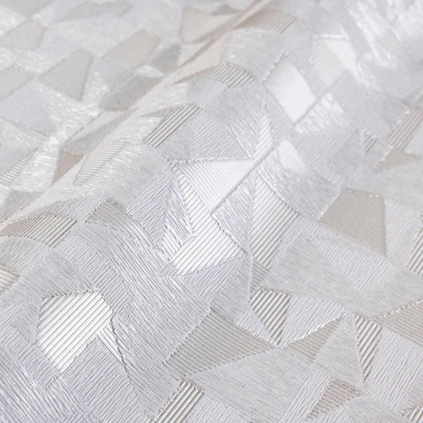 Shimmering Geometric Shapes Wallpaper, Light Gray Deep Embossed Asymmetrical Design Wallcovering - Walloro High End Wallcoverings & More