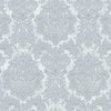 Silver Rich Baroque Damask Wallpaper Deep Embossed Shimmering Vintage Design - Walloro High End Wallcoverings & More