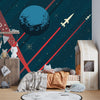 Space Wallpaper, Retro Future Style Mural, Oversized Custom Size Wall Art, Non - Woven, Non - Adhesive, Modern Wall Paper, Removable - Adawall Wallpaper - Registered Trade Accounts Only, Wallpaper Wholesale Account - W77800 - Adawall Wholesale - Wallpaper Wholesaler