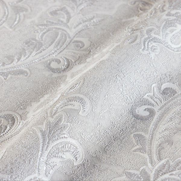 Stylish Baroque Deep Embossed Wallpaper, Light Gray, Timeless Damask Ornate Patterns Sparkling Wallcovering, Elegant Washed Colors Design - Walloro High End Wallcoverings & More