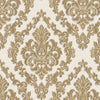 Stylish Baroque Deep Embossed Wallpaper, White, Gold, Timeless Damask Ornate Patterns Sparkling Wallcovering, Elegant Washed Colors Design - Walloro High End Wallcoverings & More