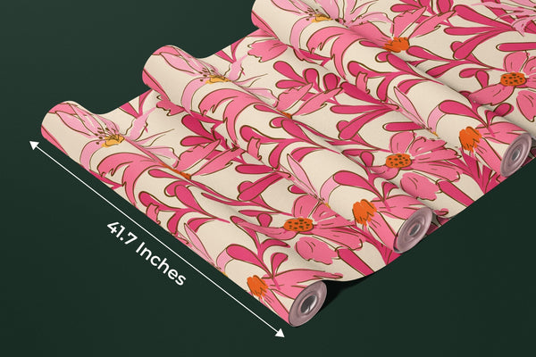 Summer Tropical Pink Wallpaper, Seamless Pattern Mural, Oversized Custom Size Wall Art, Non - Woven, Non - Adhesive, Modern Wall Paper, Removable - Adawall Wallpaper - Registered Trade Accounts Only, Wallpaper Wholesale Account - W78007 - Adawall Wholesale - Wallpaper Wholesaler