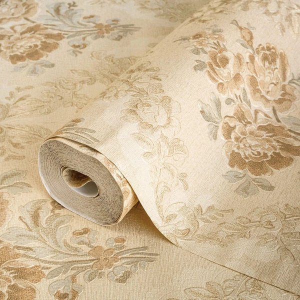 Timeless Floral Embossed Wallpaper, Yellow Home Wall Decor, Aesthetic Wallpaper, Textured Wallcovering Non - Adhesive and Non - Peel and Stick - Adawall Wallpaper - Registered Trade Accounts Only, Wallpaper Wholesale Account - 5802-2 - Adawall Wholesale - Wallpaper Wholesaler