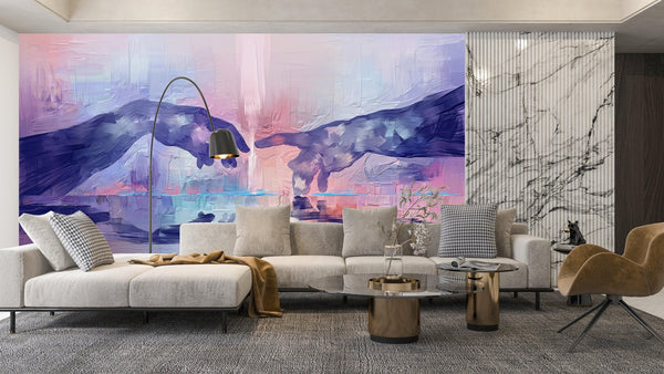 Touching Hands Wallpaper, Dark Violet Mural, Oversized Custom Size Wall Art, Non - Woven, Non - Adhesive, Modern Wall Paper, Removable - Adawall Wallpaper - Registered Trade Accounts Only, Wallpaper Wholesale Account - W78210 - Adawall Wholesale - Wallpaper Wholesaler