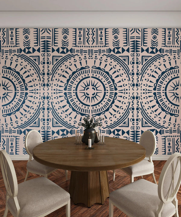 Tribal Aztec Wallpaper, Seamless Pattern Mural, Oversized Custom Size Wall Art, Non - Woven, Non - Adhesive, Modern Wall Paper, Removable - Adawall Wallpaper - Registered Trade Accounts Only, Wallpaper Wholesale Account - W77890 - Adawall Wholesale - Wallpaper Wholesaler