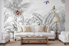 Tropical Animals Wallpaper, Blue Drawing Wall Mural, Custom Size Wall Covering, Non - Woven, Non - Pasted, Removable, Art - Adawall Wallpaper - Registered Trade Accounts Only, Wallpaper Wholesale Account - FJ307-2 - Adawall Wholesale - Wallpaper Wholesaler