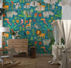 Tropical Animals Wallpaper, Green Background Mural, Oversized Custom Size Wall Art, Non - Woven, Non - Adhesive, Modern Wall Paper, Removable - Adawall Wallpaper - Registered Trade Accounts Only, Wallpaper Wholesale Account - W77542 - Adawall Wholesale - Wallpaper Wholesaler